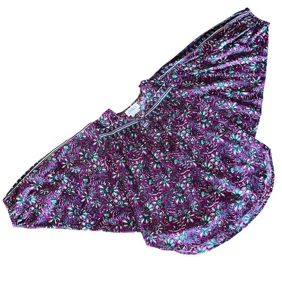 OMIKA Blouse M Floral Boho Dolman Sleeve Linen - Picture 10 of 13